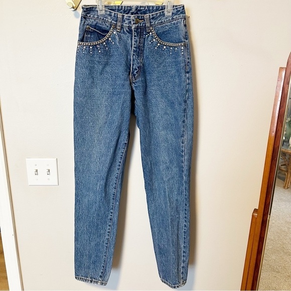 Vintage Pepe jeweled straight leg high rise jean. - Picture 1 of 6